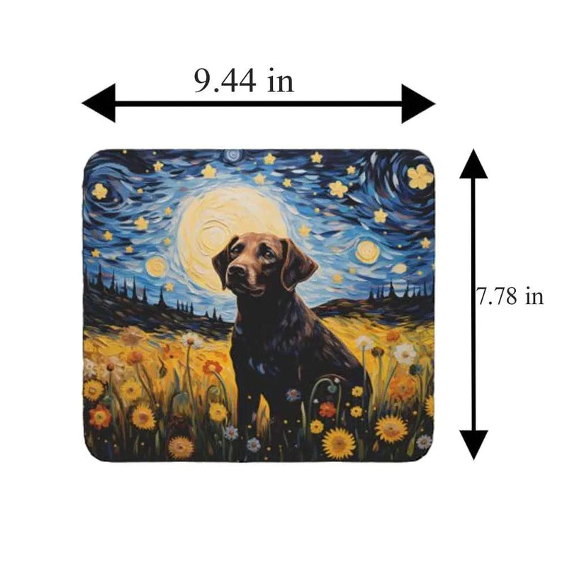 Starry Night Dog Labrador Non-Slip Computer Mousepad - Puck's