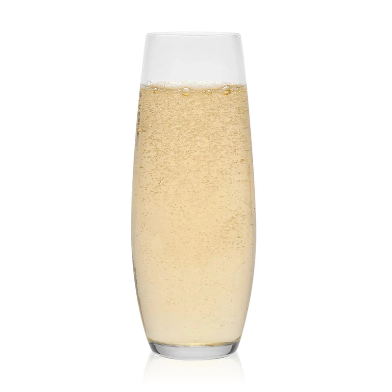 Stemless Flute Glasses, 9.6-Ounce, Set of 6 - Puck's