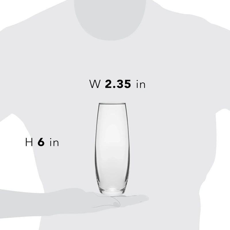 Stemless Flute Glasses, 9.6-Ounce, Set of 6 - Puck's