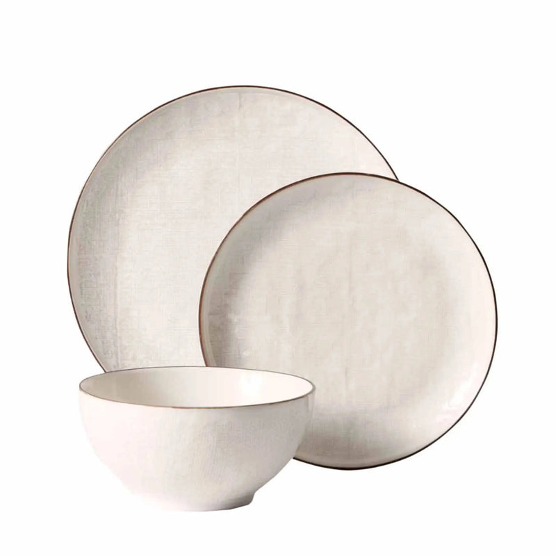 Stoneware Cream Murphy 12PC Dinnerware Set - Puck's