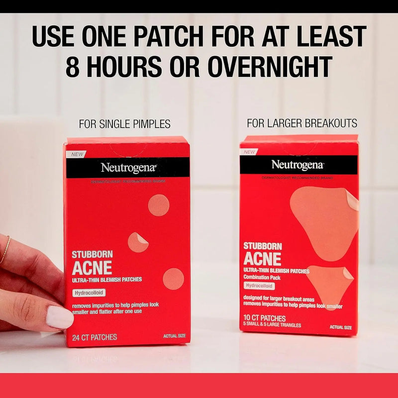 Stubborn Acne Pimple Patches, Acne Treatment for Face, Ultra-Thin Hydrocolloid Spot Stickers Provide Optimal Healing for Pimples, 24 Patches - Puck's