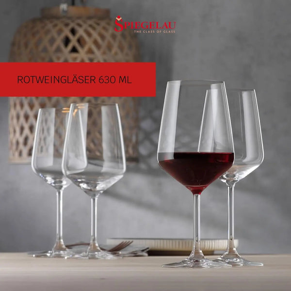 Style Red Wine Glasses, Set of 4, European-Made Lead-Free Crystal, Classic Stemmed, Dishwasher Safe, Professional Quality Red Wine Glass Gift Set, 22.2 Oz - Puck's