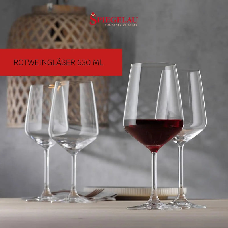 Style Red Wine Glasses, Set of 4, European-Made Lead-Free Crystal, Classic Stemmed, Dishwasher Safe, Professional Quality Red Wine Glass Gift Set, 22.2 Oz - Puck's