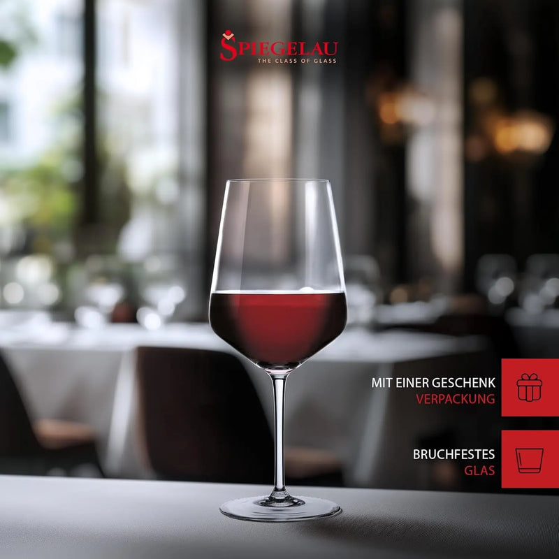 Style Red Wine Glasses, Set of 4, European-Made Lead-Free Crystal, Classic Stemmed, Dishwasher Safe, Professional Quality Red Wine Glass Gift Set, 22.2 Oz - Puck's