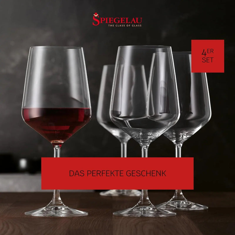 Style Red Wine Glasses, Set of 4, European-Made Lead-Free Crystal, Classic Stemmed, Dishwasher Safe, Professional Quality Red Wine Glass Gift Set, 22.2 Oz - Puck's