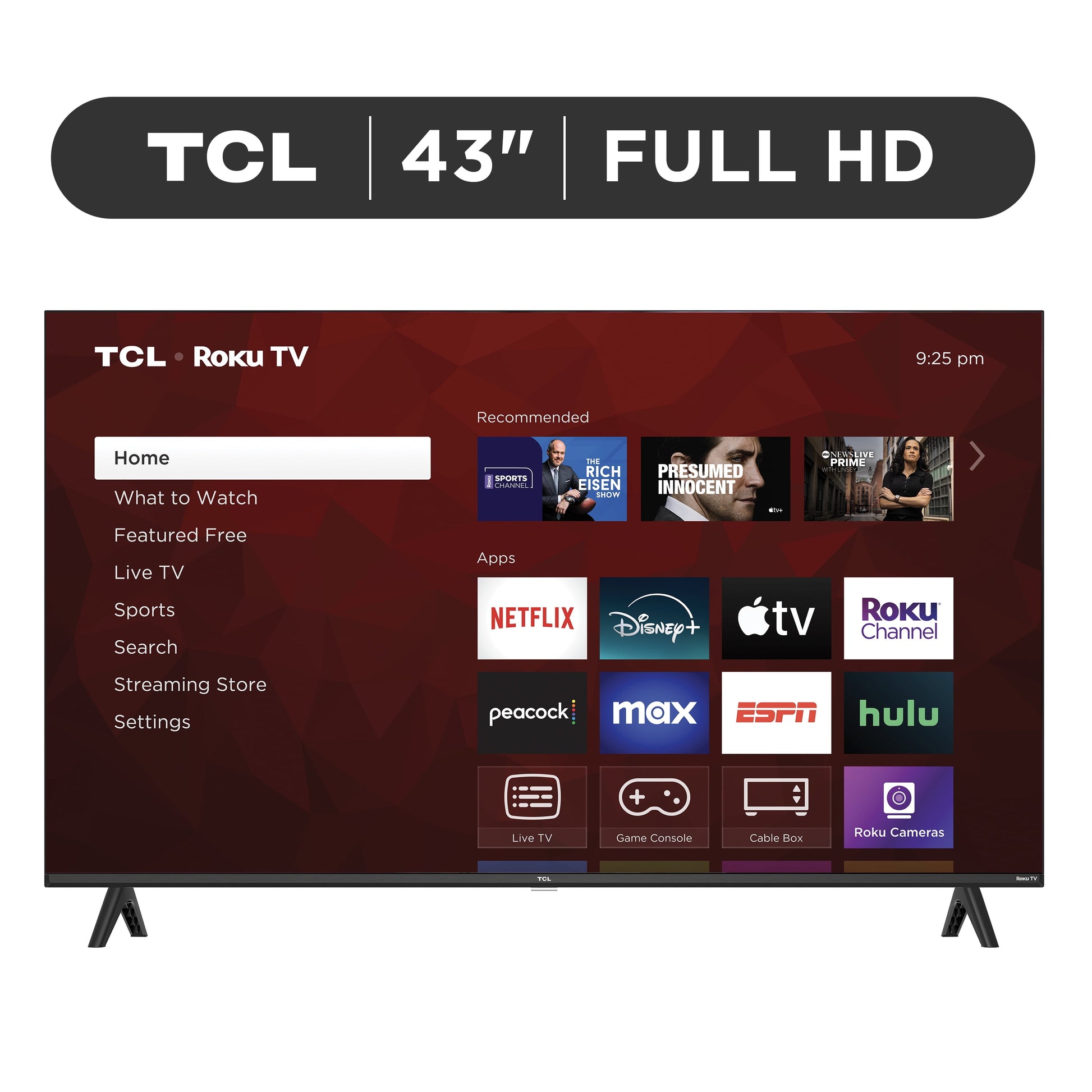 43" Class S3 (43S310R) 1080P FHD LED Smart TV with Roku TV (New) - Puck's
