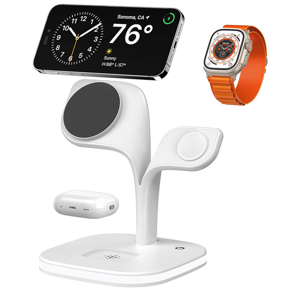 Trexonic 5 in 1 Fast Wireless  Charging Station in White-0