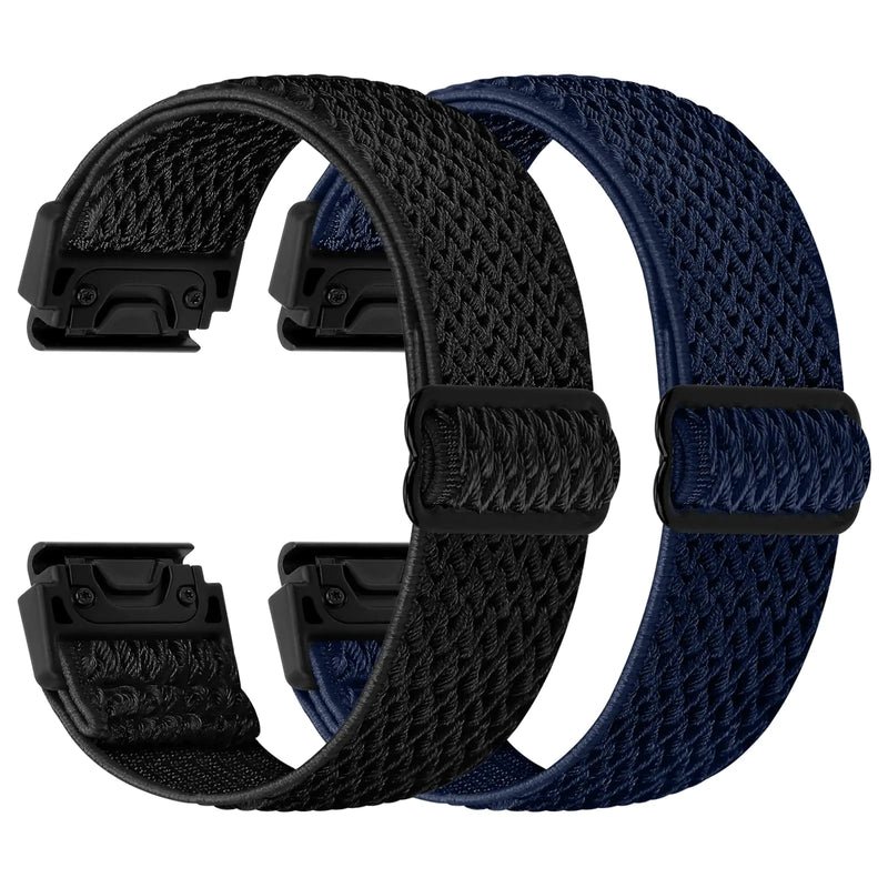 22mm Watch Bands for Garmin Fenix 8 47mm/Fenix E 47mm/Fenix 7/Fenix 7 Pro/Fenix 6/Fenix 6 Pro/Fenix 5/5 Plus/Instinct 2/Epix Gen 2/Approach S62/S60 Band, Quickfit Elastic Nylon Strap Wristband - Puck's