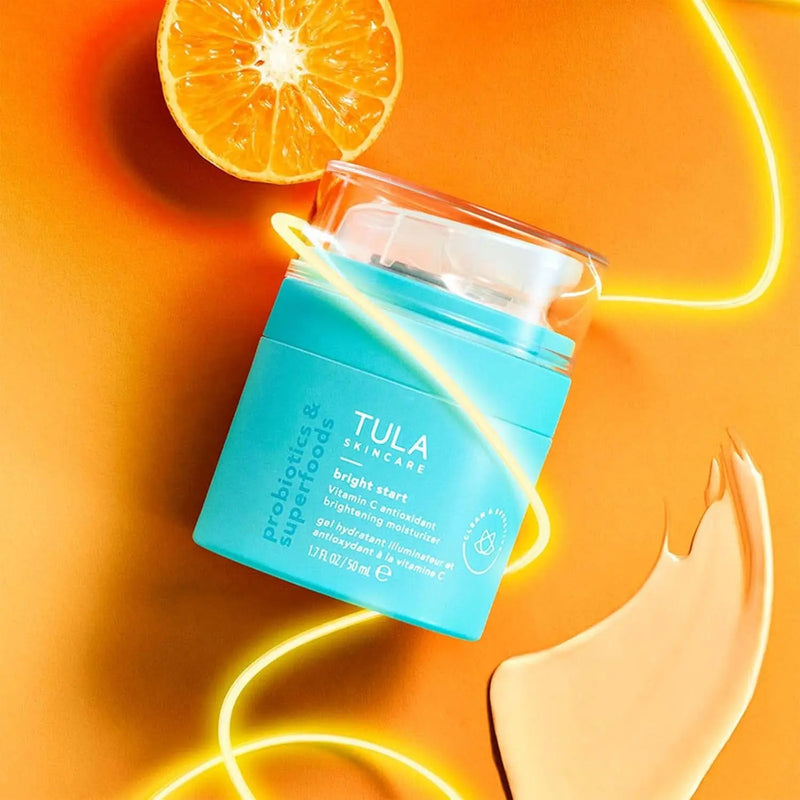 TULA Skin Care Bright Start Vitamin C Antioxidant Brightening Moisturizer - Lightweight Gel Cream, Brightens, Hydrates & Provides Antioxidant Protection, 1.7 Oz. - Puck's