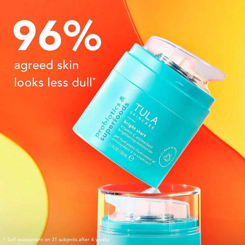 TULA Skin Care Bright Start Vitamin C Antioxidant Brightening Moisturizer - Lightweight Gel Cream, Brightens, Hydrates & Provides Antioxidant Protection, 1.7 Oz. - Puck's