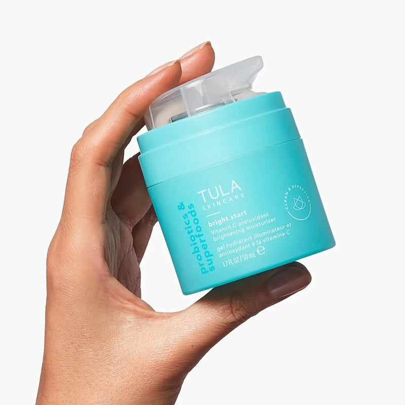 TULA Skin Care Bright Start Vitamin C Antioxidant Brightening Moisturizer - Lightweight Gel Cream, Brightens, Hydrates & Provides Antioxidant Protection, 1.7 Oz. - Puck's