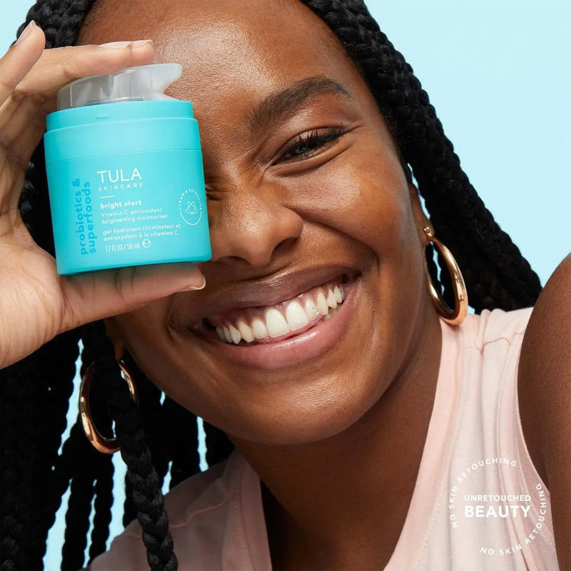 TULA Skin Care Bright Start Vitamin C Antioxidant Brightening Moisturizer - Lightweight Gel Cream, Brightens, Hydrates & Provides Antioxidant Protection, 1.7 Oz. - Puck's