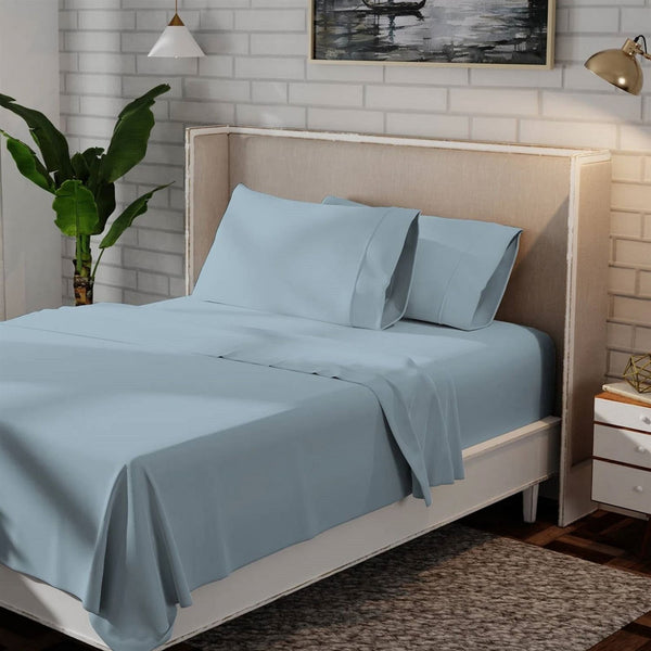 Twin size Aqua Blue 100-Percent Certified Organic Cotton Sheet Set-1