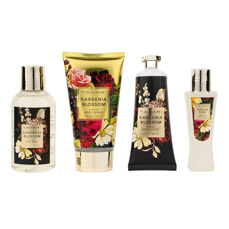 Tahari Vanilla Jasmine Spa Gift Set for Women – Luxurious Bath Kit with Body Lotion, Body Wash, Hand Cream & Body Mist – Perfect Selfcaregifts for Women (Midnight Floral) - Puck's