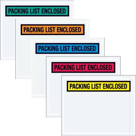 Tape Logic PL435 10 X 12 in. 2 Mil Poly Red Packing List Enclosed Enve - Puck's