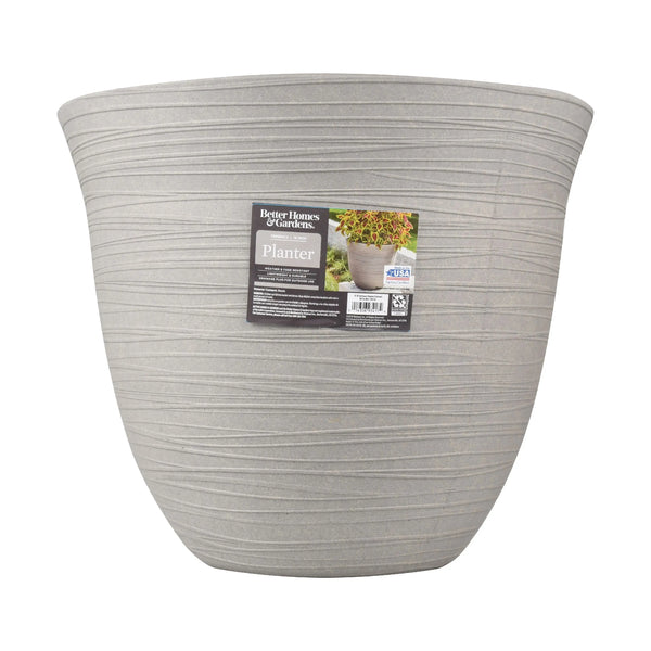 Terrence 19" Wide round Resin Planter Cement Color - Puck's
