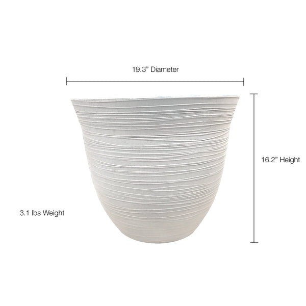 Terrence 19" Wide round Resin Planter Cement Color - Puck's