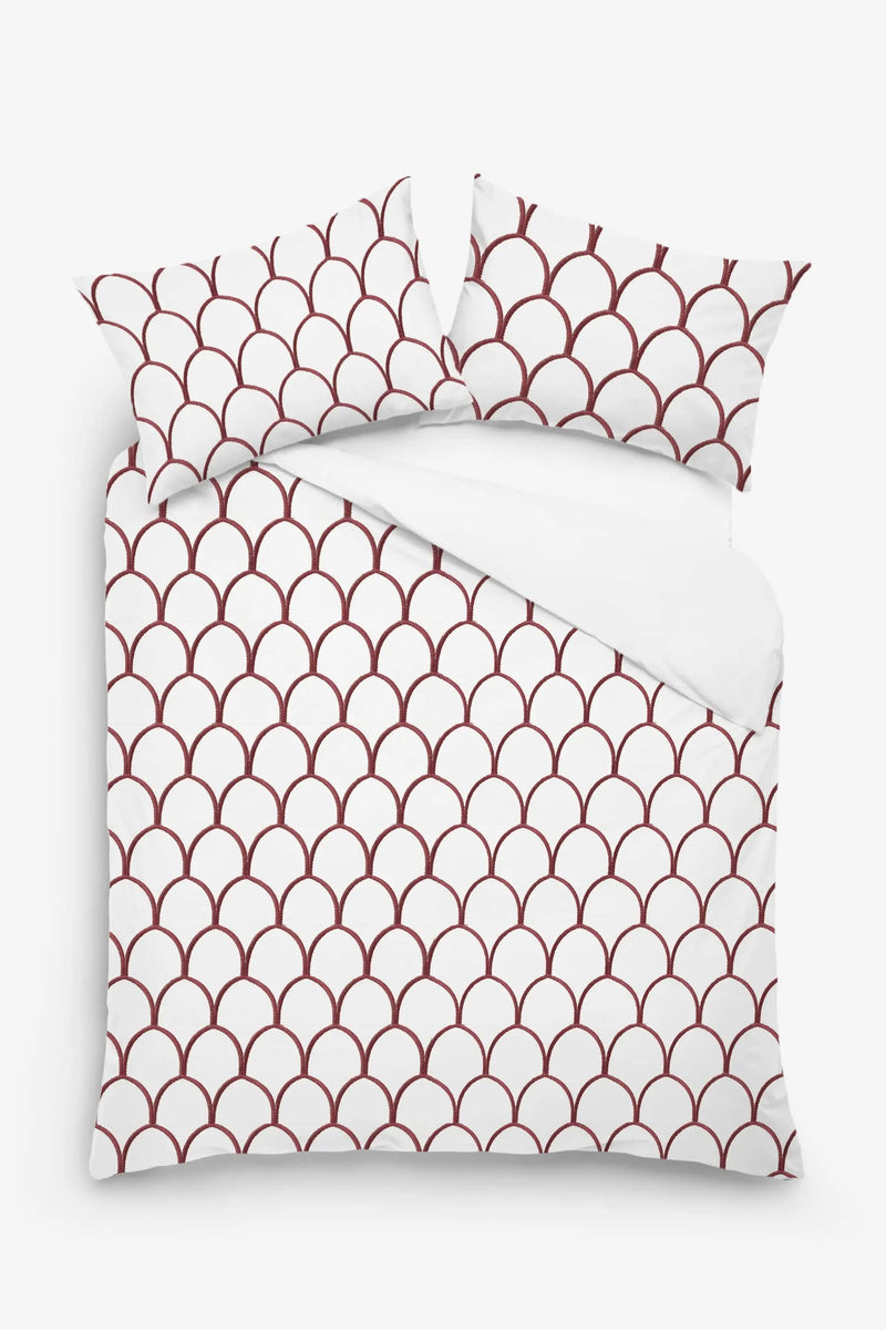 Thalia - 3 Piece Crewel Embroidered Duvet Set | Linen Cotton Mix | - Puck's