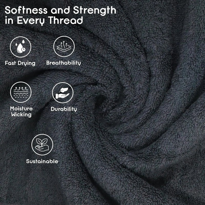 Towels 4-Piece Large Premium Bath Towels Set - Suitable for Sensitive Skin & Daily Use - Soft, Quick Drying & Highly Absorbent Towels for Bathroom, Gym, Hotel & Spa - 30" X 52"-Grey - Puck's