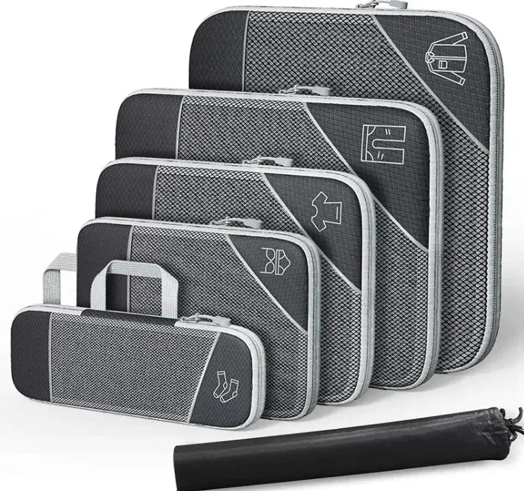 Travel Can Be Compression Storage Bag Suit With Shoe Bag Mesh Visual Luggage Organizing - Puck's