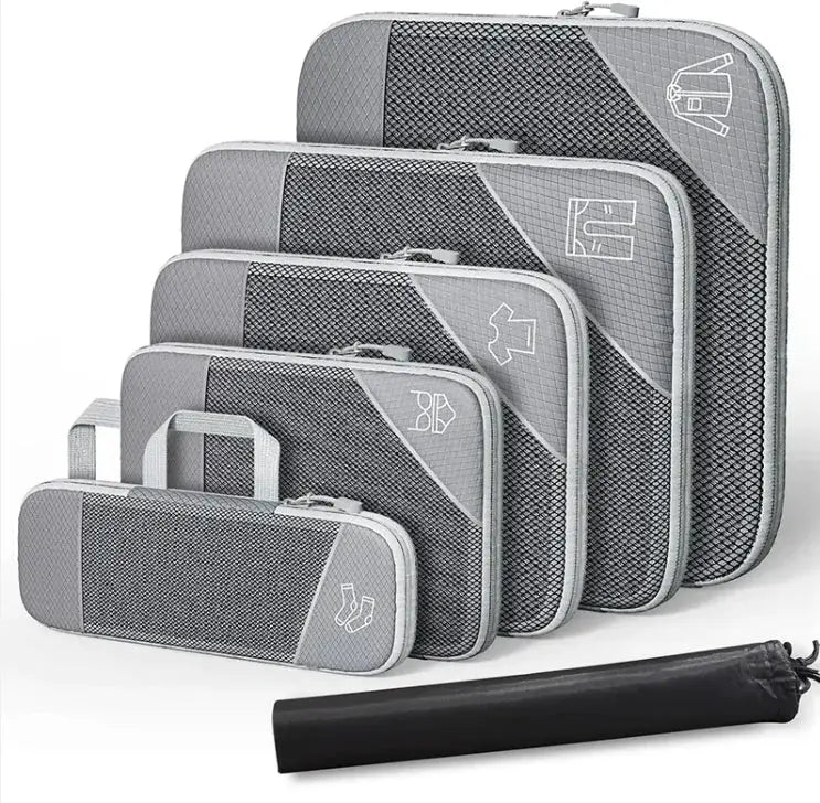 Travel Can Be Compression Storage Bag Suit With Shoe Bag Mesh Visual Luggage Organizing - Puck's