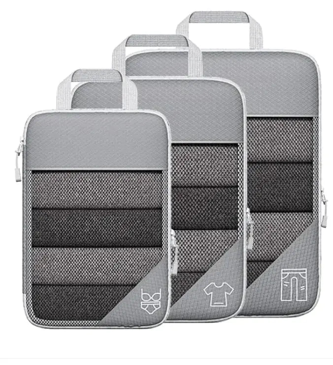 Travel Can Be Compression Storage Bag Suit With Shoe Bag Mesh Visual Luggage Organizing - Puck's