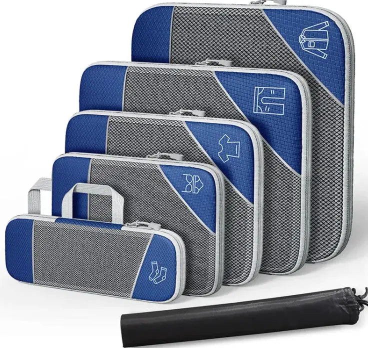 Travel Can Be Compression Storage Bag Suit With Shoe Bag Mesh Visual Luggage Organizing - Puck's