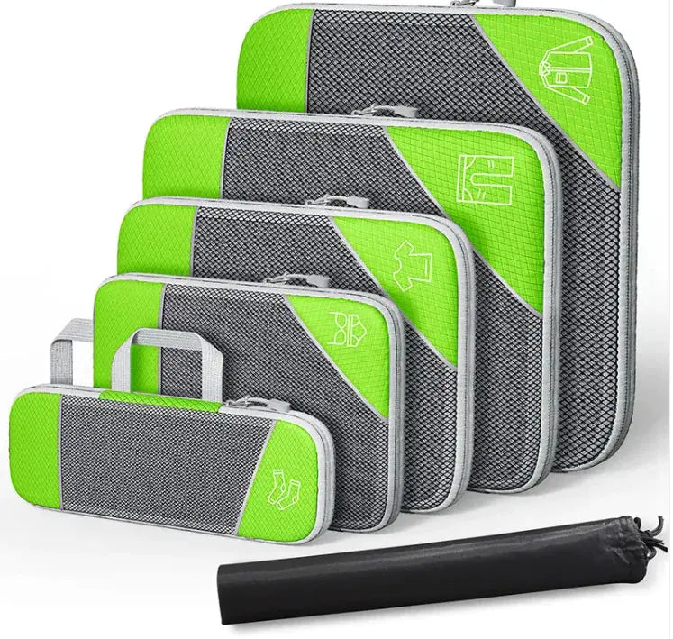 Travel Can Be Compression Storage Bag Suit With Shoe Bag Mesh Visual Luggage Organizing - Puck's