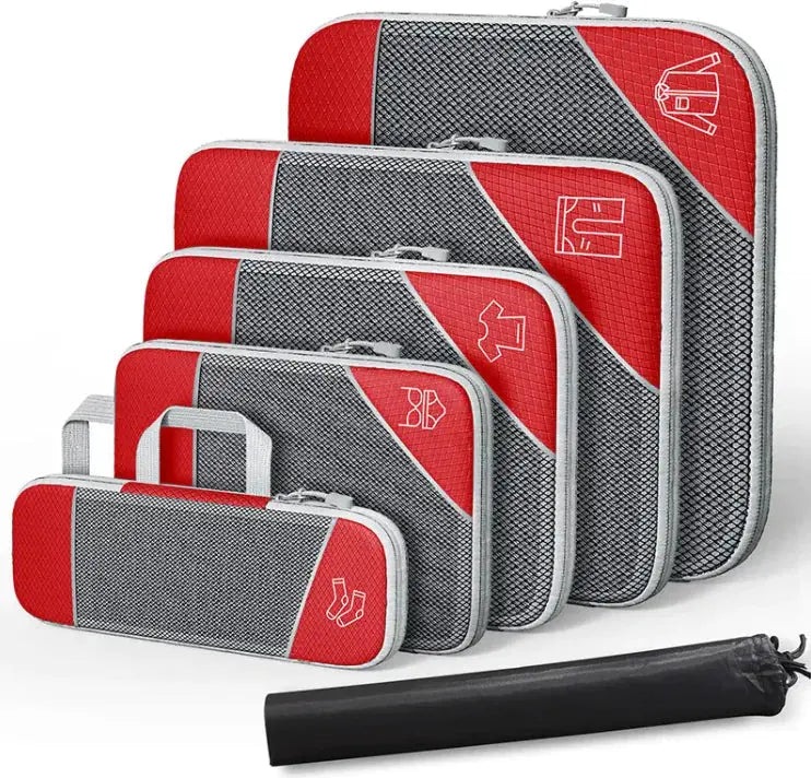 Travel Can Be Compression Storage Bag Suit With Shoe Bag Mesh Visual Luggage Organizing - Puck's
