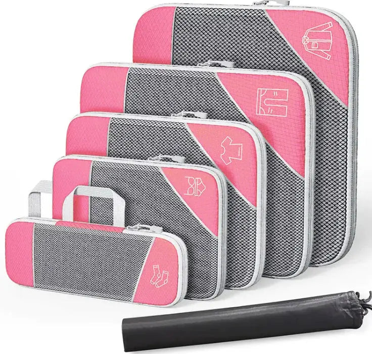 Travel Can Be Compression Storage Bag Suit With Shoe Bag Mesh Visual Luggage Organizing - Puck's