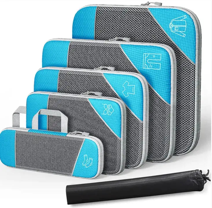 Travel Can Be Compression Storage Bag Suit With Shoe Bag Mesh Visual Luggage Organizing - Puck's