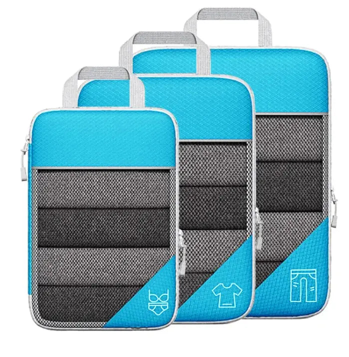 Travel Can Be Compression Storage Bag Suit With Shoe Bag Mesh Visual Luggage Organizing - Puck's