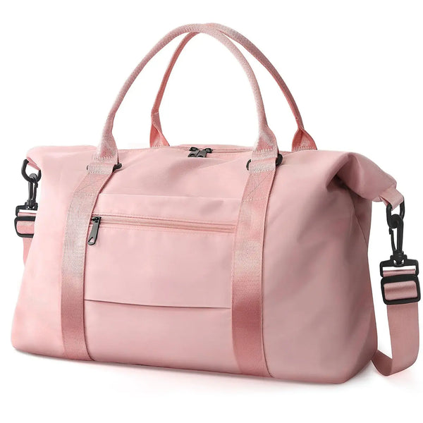 Travel Duffle Bag, Waterproof Weekender Bag Carry On Tote Bags for Women, Travel Essentials Sport Gym Bag for Men, Hospital Bag for Labor and Delivery, Overnight Bag Luggage Bag with Trolley Sleeve 01 Coral Pink - Puck's