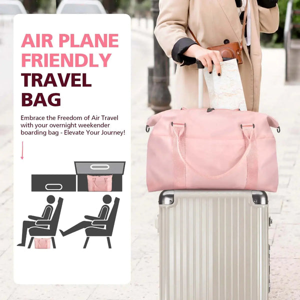 Travel Duffle Bag, Waterproof Weekender Bag Carry On Tote Bags for Women, Travel Essentials Sport Gym Bag for Men, Hospital Bag for Labor and Delivery, Overnight Bag Luggage Bag with Trolley Sleeve 01 Coral Pink - Puck's