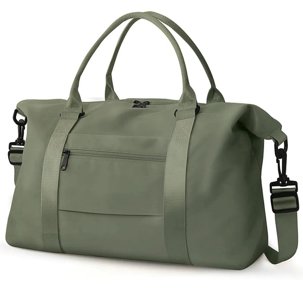 Travel Duffle Bag, Waterproof Weekender Bag Carry On Tote Bags for Women, Travel Essentials Sport Gym Bag for Men, Hospital Bag for Labor and Delivery, Overnight Bag Luggage Bag with Trolley Sleeve 06 Dark Green - Puck's