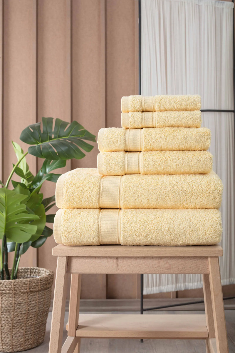 Turkish Cotton Full Bath Towel Set of 6 - Puck's