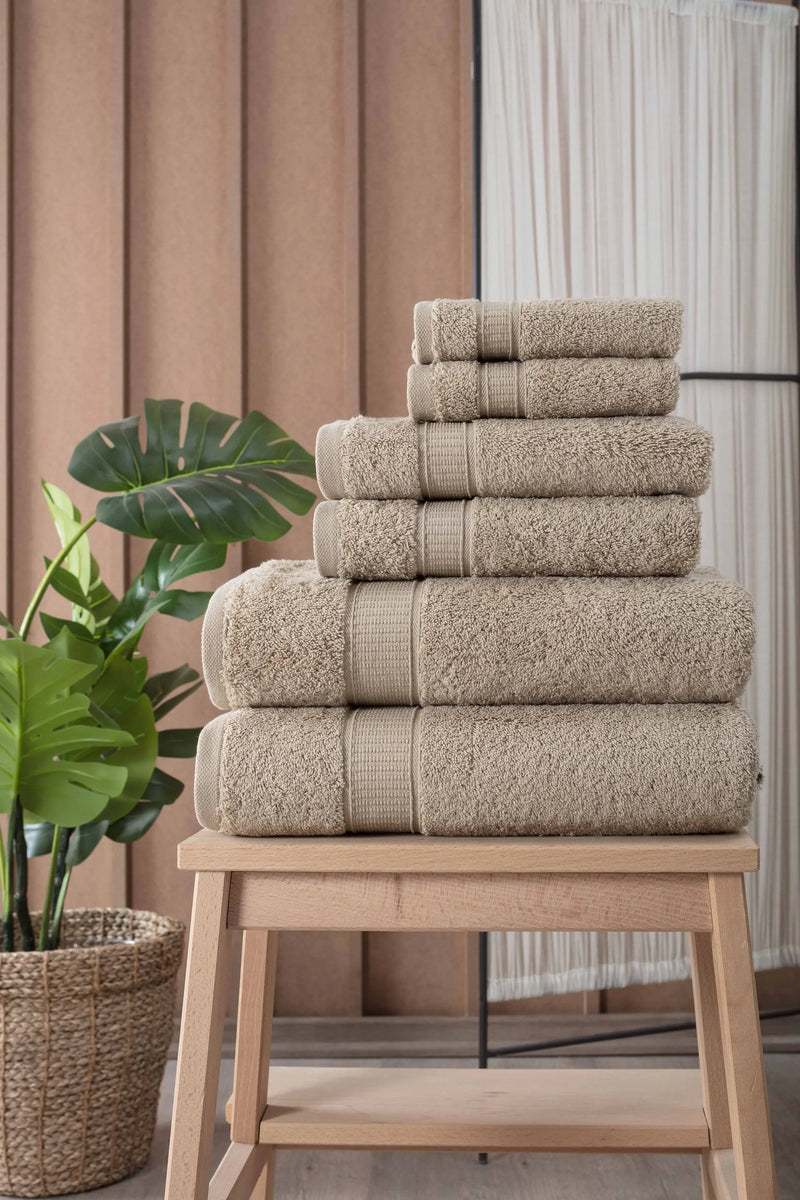 Turkish Cotton Full Bath Towel Set of 6 - Puck's
