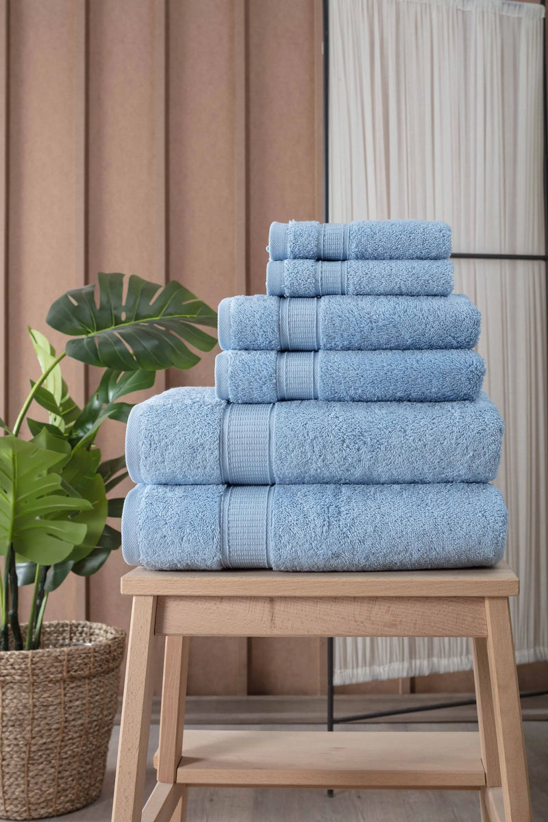 Turkish Cotton Full Bath Towel Set of 6 - Puck's