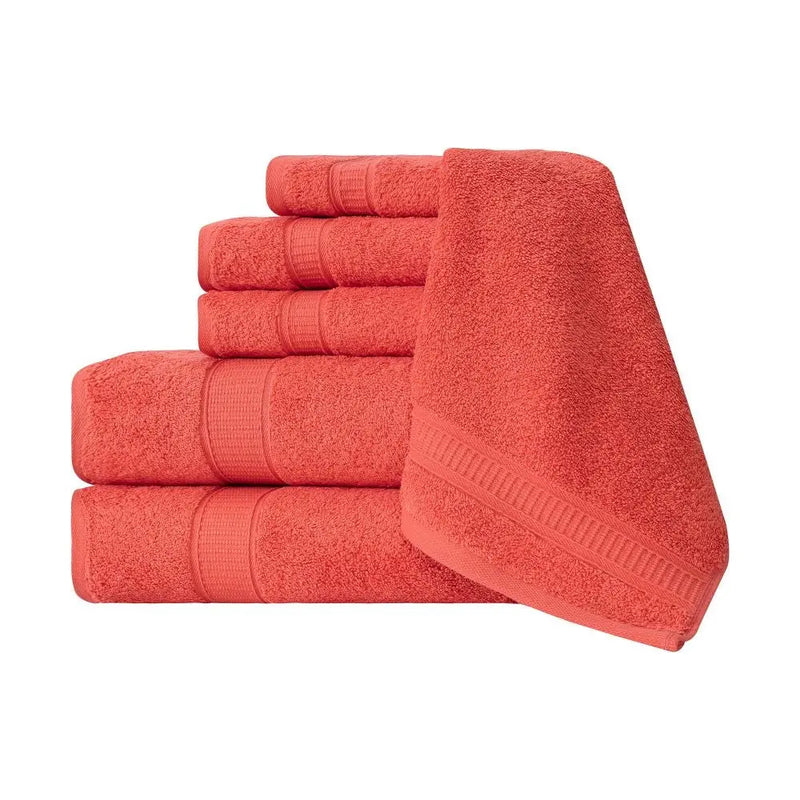 Turkish Cotton Full Bath Towel Set of 6 - Puck's