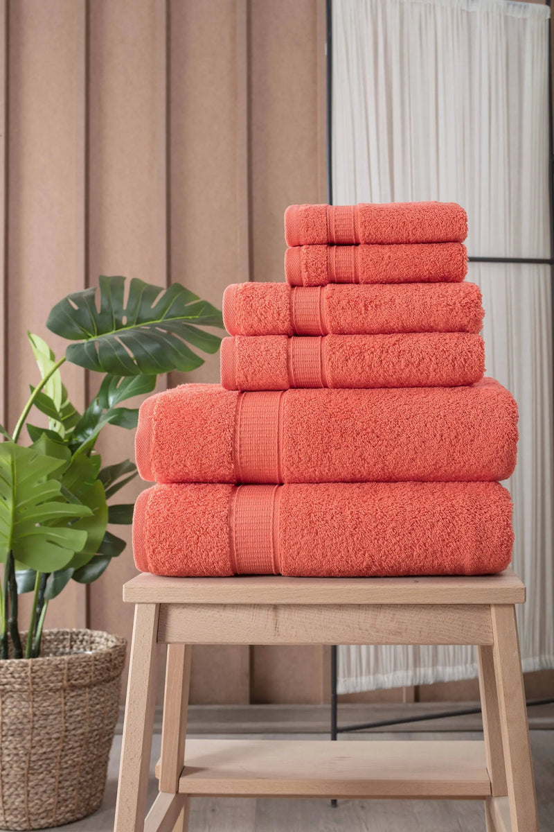 Turkish Cotton Full Bath Towel Set of 6 - Puck's