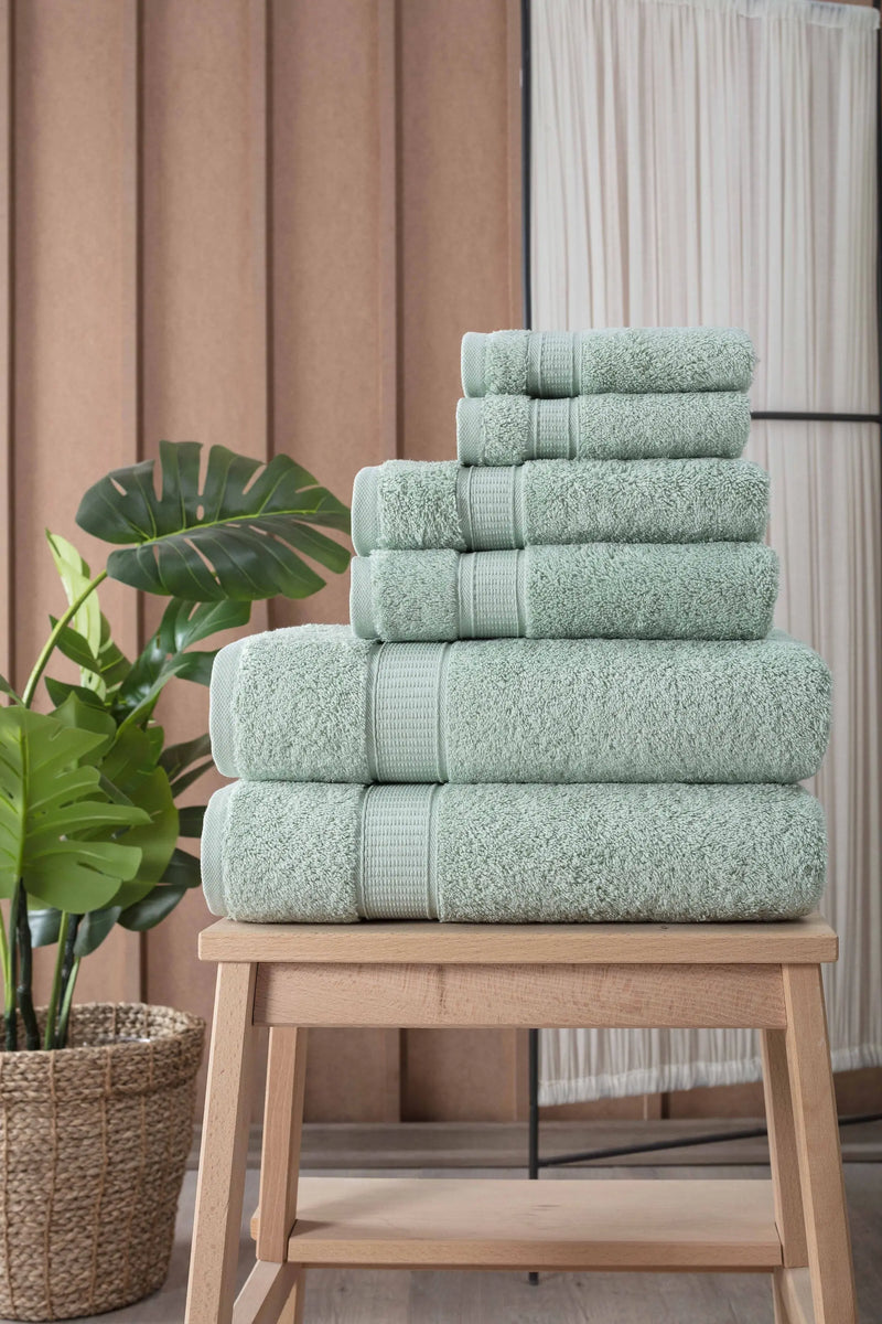 Turkish Cotton Full Bath Towel Set of 6 - Puck's
