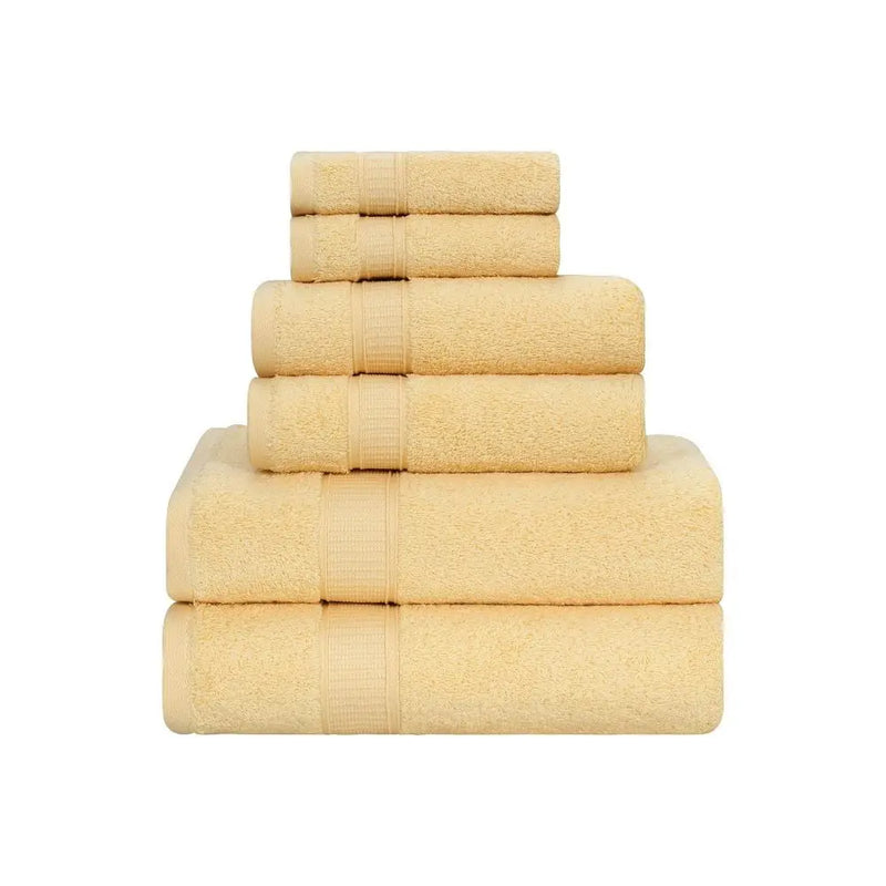 Turkish Cotton Full Bath Towel Set of 6 - Puck's
