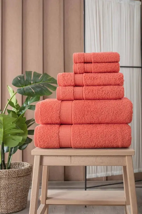 Turkish Cotton Full Bath Towel Set of 6 - Puck's
