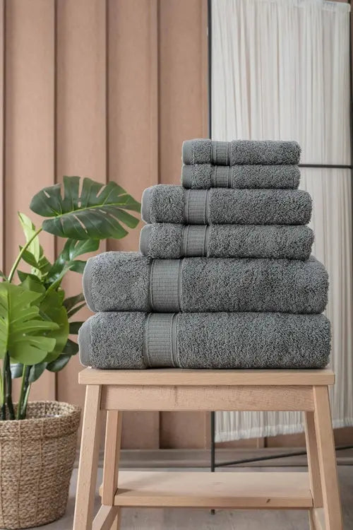 Turkish Cotton Full Bath Towel Set of 6 - Puck's