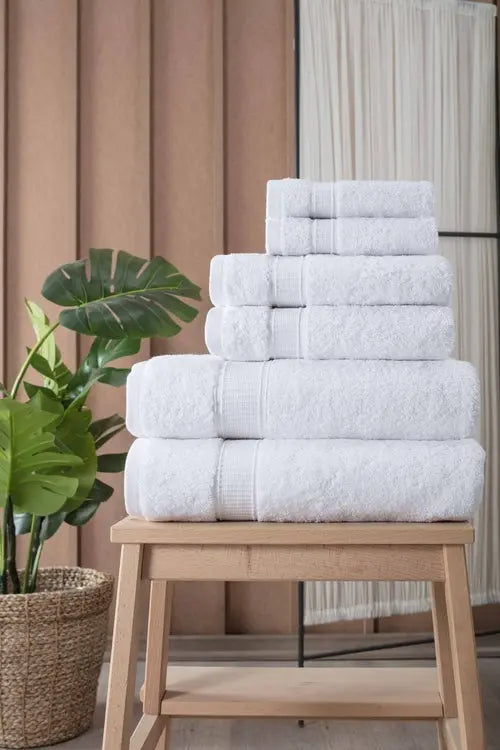 Turkish Cotton Full Bath Towel Set of 6 - Puck's