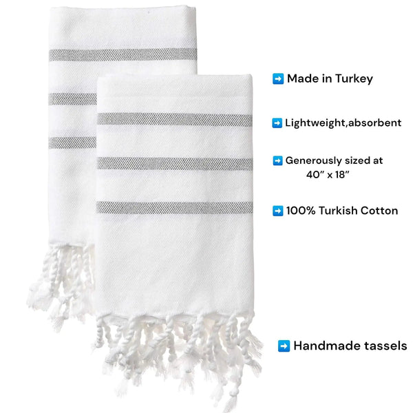 Turkish Hand Towels for Bathroom and Kitchen Hand Woven Turkish Cotton Quick Dry - Puck's