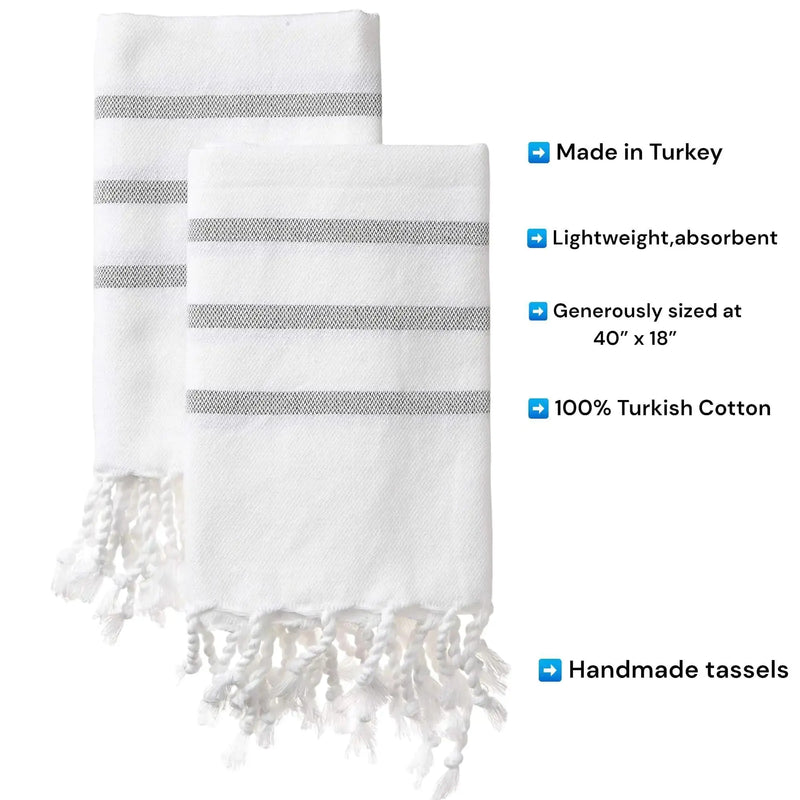 Turkish Hand Towels for Bathroom and Kitchen Hand Woven Turkish Cotton Quick Dry - Puck's
