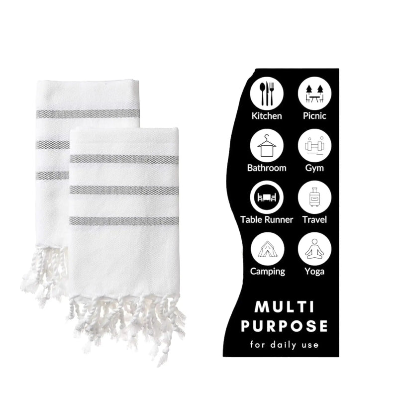 Turkish Hand Towels for Bathroom and Kitchen Hand Woven Turkish Cotton Quick Dry - Puck's