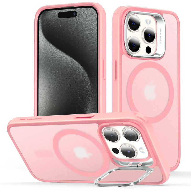 ESR for iPhone 15 Plus Case, Compatible with MagSafe, Military-Grade Protective Case, Built-in Stash Stand Phone Case, Scratch-Resistant Back Cover, Classic Series, Clear - Puck's