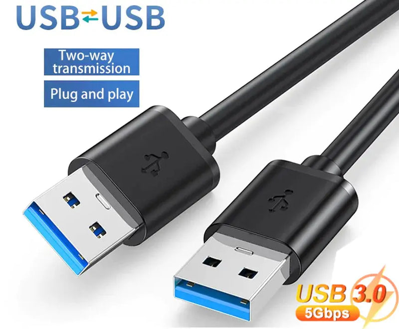 USB 3.0 A Male to A Male Cable Data Transfer Super Speed Power Charger Metal 6FT - Puck's